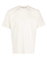 hellbeige bedrucktes T-Shirt mit einem Rundhalsausschnitt von Sunnei