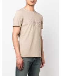 hellbeige bedrucktes T-Shirt mit einem Rundhalsausschnitt von Diesel