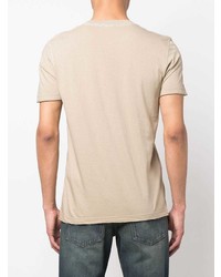 hellbeige bedrucktes T-Shirt mit einem Rundhalsausschnitt von Diesel