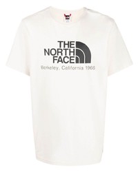 hellbeige bedrucktes T-Shirt mit einem Rundhalsausschnitt von The North Face
