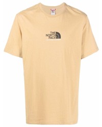 hellbeige bedrucktes T-Shirt mit einem Rundhalsausschnitt von The North Face