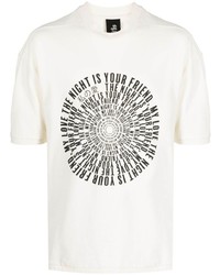 hellbeige bedrucktes T-Shirt mit einem Rundhalsausschnitt von Thom Krom