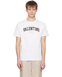 hellbeige bedrucktes T-Shirt mit einem Rundhalsausschnitt von Valentino