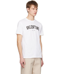 hellbeige bedrucktes T-Shirt mit einem Rundhalsausschnitt von Valentino