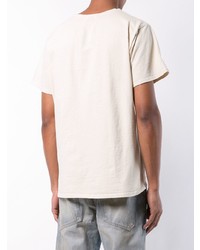 hellbeige bedrucktes T-Shirt mit einem Rundhalsausschnitt von Rhude