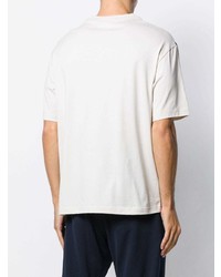 hellbeige bedrucktes T-Shirt mit einem Rundhalsausschnitt von Y-3