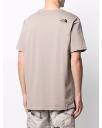 hellbeige bedrucktes T-Shirt mit einem Rundhalsausschnitt von The North Face