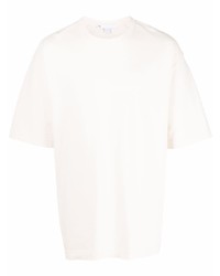 hellbeige bedrucktes T-Shirt mit einem Rundhalsausschnitt von Y-3