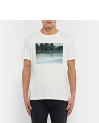 hellbeige bedrucktes T-shirt von Beams