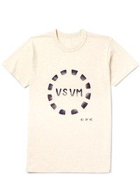 hellbeige bedrucktes T-shirt von VISVIM