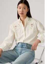 hellbeige bestickte Bluse mit Knöpfen von Levi's