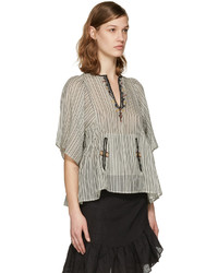 hellbeige bestickte Bluse von Etoile Isabel Marant