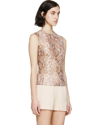 hellbeige bestickte Bluse von Mary Katrantzou