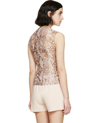 hellbeige bestickte Bluse von Mary Katrantzou