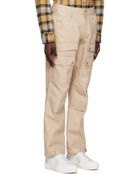 hellbeige bestickte Cargohose von Burberry