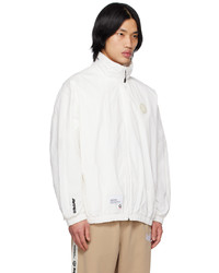 hellbeige bestickte Daunenjacke von AAPE BY A BATHING APE