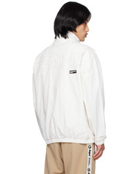 hellbeige bestickte Daunenjacke von AAPE BY A BATHING APE