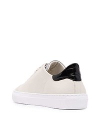 hellbeige bestickte Leder niedrige Sneakers von Axel Arigato