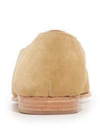 hellbeige bestickte Slipper von Soludos