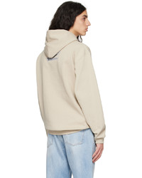 hellbeige bestickter Pullover mit einem Kapuze von VTMNTS