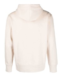 hellbeige bestickter Pullover mit einem Kapuze von Calvin Klein Jeans