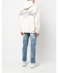 hellbeige bestickter Pullover mit einem Kapuze von Tommy Jeans