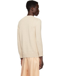 hellbeige bestickter Pullover mit einem Rundhalsausschnitt von Stella McCartney