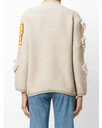 hellbeige bestickter Pullover mit einem Rundhalsausschnitt von Peter Pilotto