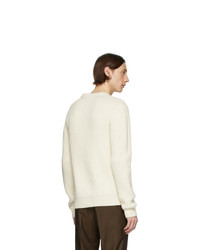 hellbeige bestickter Pullover mit einem Rundhalsausschnitt von Tiger of Sweden Jeans