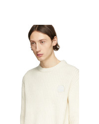 hellbeige bestickter Pullover mit einem Rundhalsausschnitt von Tiger of Sweden Jeans