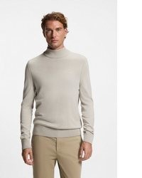hellbeige bestickter Rollkragenpullover von Boss Orange