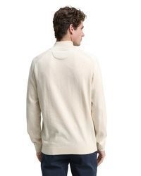 hellbeige bestickter Rollkragenpullover von Tom Tailor
