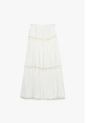 hellbeige bestickter Spitze Maxirock von Koton