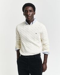 hellbeige bestickter Strickpullover von Gant