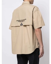 hellbeige besticktes Kurzarmhemd von AAPE BY A BATHING APE