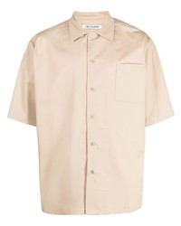 hellbeige besticktes Kurzarmhemd von Trussardi