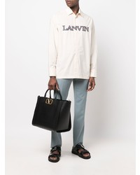 hellbeige besticktes Langarmhemd von Lanvin