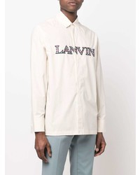 hellbeige besticktes Langarmhemd von Lanvin