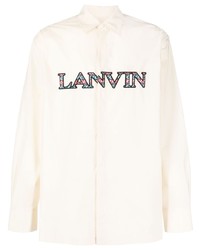 hellbeige besticktes Langarmhemd von Lanvin