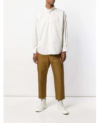 hellbeige besticktes Langarmhemd von MAISON KITSUNÉ