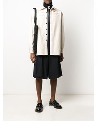 hellbeige besticktes Langarmhemd von Raf Simons