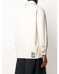 hellbeige besticktes Langarmhemd von Raf Simons