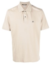 hellbeige besticktes Polohemd von C.P. Company