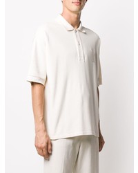 hellbeige besticktes Polohemd von Ami Paris