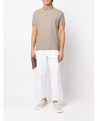 hellbeige besticktes Polohemd von Emporio Armani