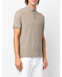 hellbeige besticktes Polohemd von Emporio Armani