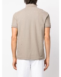 hellbeige besticktes Polohemd von Emporio Armani