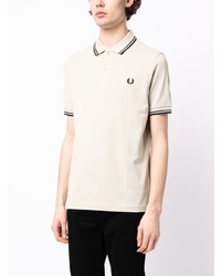 hellbeige besticktes Polohemd von Fred Perry