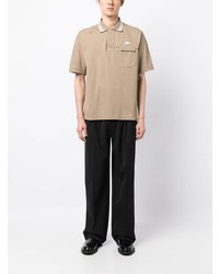 hellbeige besticktes Polohemd von White Mountaineering