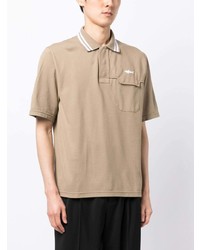 hellbeige besticktes Polohemd von White Mountaineering